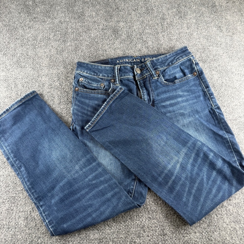 American Eagle Mens Straight Leg Medium Wash Denim Jeans Blue 28x28 03873